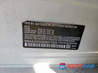 Zdjęcie 12 z 12 samochodu: 2019 BMW 430I GRAN COUPE VIN:WBA4J1C50KBM17635 - miniatura