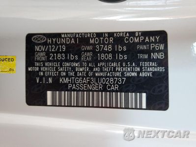 Zdjęcie 12 z 13 samochodu: 2020 HYUNDAI VELOSTER BASE VIN:KMHTG6AF3LU028737 - miniatura