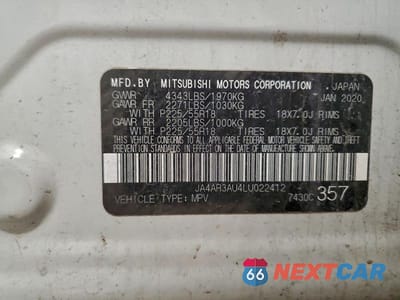 Zdjęcie 14 z 14 samochodu: 2020 MITSUBISHI OUTLANDER SPORT ES VIN:JA4AR3AU4LU022412 - miniatura