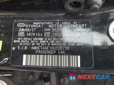Zdjęcie 12 z 12 samochodu: 2017 HYUNDAI ACCENT SE VIN:KMHCT4AE1HU338738 - miniatura