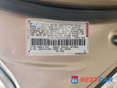 Zdjęcie 12 z 12 samochodu: 2001 LEXUS ES 300 VIN:JT8BF28G810331848 - miniatura