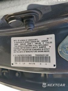 Zdjęcie 12 z 14 samochodu: 2012 HONDA CIVIC HF VIN:2HGFB2F61CH519605 - miniatura