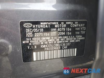 Zdjęcie 13 z 16 samochodu: 2019 HYUNDAI IONIQ LIMITED VIN:KMHC05LC8KU136187 - miniatura