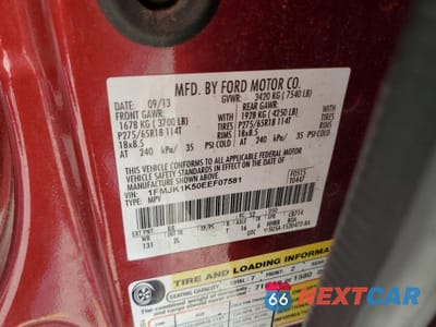 Zdjęcie 12 z 13 samochodu: 2014 FORD EXPEDITION EL LIMITED VIN:1FMJK1K50EEF07581 - miniatura