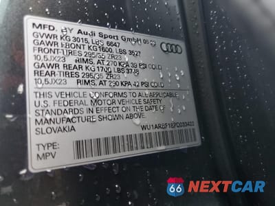 Zdjęcie 14 z 17 samochodu: 2023 AUDI RS Q8 VIN:WU1ARBF18PD033422 - miniatura