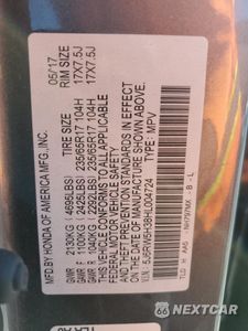 Zdjęcie 13 z 13 samochodu: 2017 HONDA CR-V LX VIN:5J6RW5H38HL004724 - miniatura