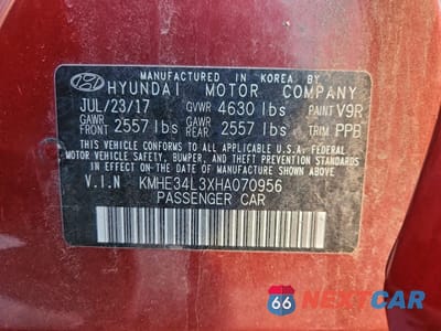Zdjęcie 13 z 13 samochodu: 2017 HYUNDAI SONATA HYBRID VIN:KMHE34L3XHA070956 - miniatura