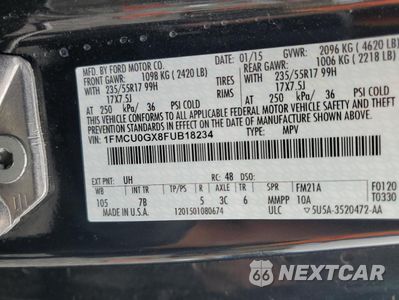 Zdjęcie 13 z 13 samochodu: 2015 FORD ESCAPE SE VIN:1FMCU0GX8FUB18234 - miniatura