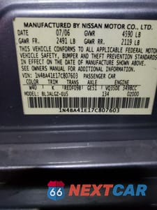 Zdjęcie 12 z 12 samochodu: 2007 NISSAN MAXIMA SE VIN:1N4BA41E17C807603 - miniatura