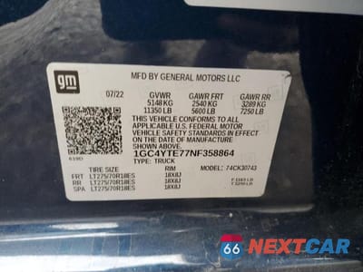 Zdjęcie 12 z 12 samochodu: 2022 CHEVROLET SILVERADO K3500 LT VIN:1GC4YTE77NF358864 - miniatura