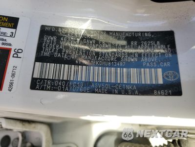 Zdjęcie 12 z 12 samochodu: 2017 TOYOTA CAMRY LE VIN:4T1BF1FK0HU813487 - miniatura