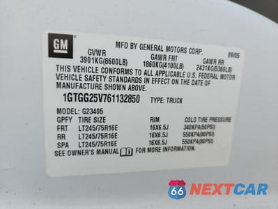 Zdjęcie 13 z 13 samochodu: 2006 GMC SAVANA 2500 DELIVERY VAN VIN:1GTGG25V761132850 - miniatura
