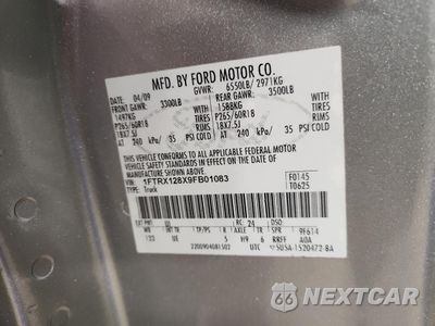 Zdjęcie 12 z 12 samochodu: 2009 FORD F150 SUPER CAB VIN:1FTRX128X9FB01083 - miniatura