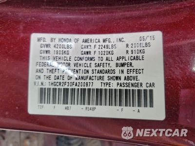 Zdjęcie 12 z 13 samochodu: 2015 HONDA ACCORD LX VIN:1HGCR2F30FA200977 - miniatura