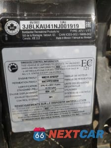 Zdjęcie 10 z 10 samochodu: 2022 CAN-AM OUTLANDER ATV VIN:3JBLKAU41NJ001919 - miniatura