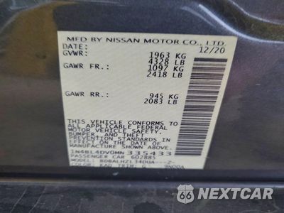 Zdjęcie 12 z 14 samochodu: 2021 NISSAN ALTIMA SV VIN:1N4BL4DV0MN335433 - miniatura