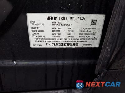 Zdjęcie 13 z 13 samochodu: 2024 TESLA MODEL X VIN:7SAXCDE57RF452952 - miniatura