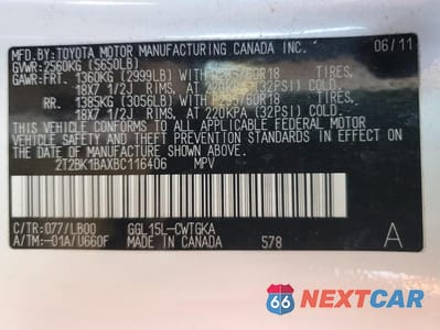 Zdjęcie 13 z 13 samochodu: 2011 LEXUS RX 350 VIN:2T2BK1BAXBC116406 - miniatura