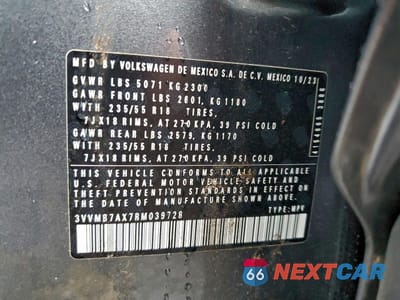 Zdjęcie 12 z 13 samochodu: 2024 VOLKSWAGEN TIGUAN SE VIN:3VVMB7AX7RM039728 - miniatura