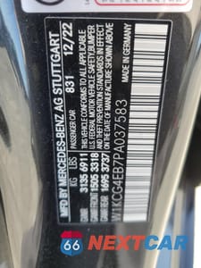 Zdjęcie 13 z 13 samochodu: 2023 MERCEDES-BENZ EQS SEDAN 580 4MATIC VIN:W1KCG4EB7PA037583 - miniatura