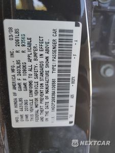 Zdjęcie 12 z 13 samochodu: 2008 HONDA ACCORD EXL VIN:1HGCP26838A106581 - miniatura