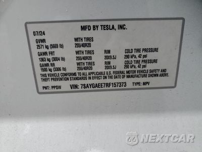 Zdjęcie 13 z 13 samochodu: 2024 TESLA MODEL Y VIN:7SAYGAEE7RF157373 - miniatura