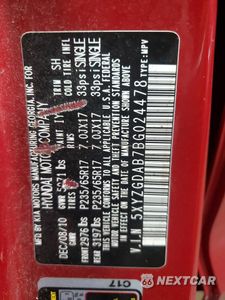Zdjęcie 12 z 12 samochodu: 2011 HYUNDAI SANTA FE GLS VIN:5XYZGDAB7BG024478 - miniatura
