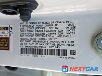 Zdjęcie 14 z 14 samochodu: 2020 HONDA CR-V EXL VIN:2HKRW1H89LH418554 - miniatura