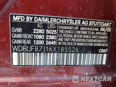 Zdjęcie 12 z 12 samochodu: 2006 MERCEDES-BENZ E 350 4MATIC VIN:WDBUF87J16X185526 - miniatura