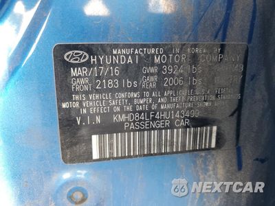 Zdjęcie 13 z 14 samochodu: 2017 HYUNDAI ELANTRA SE VIN:KMHD84LF4HU143499 - miniatura