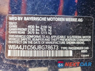 Zdjęcie 12 z 12 samochodu: 2018 BMW 430I GRAN COUPE 4D SEDAN SPORT VIN:WBA4J1C56JBG78673 - miniatura