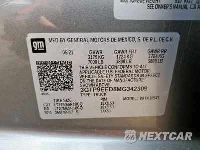 Zdjęcie 12 z 12 samochodu: 2021 GMC SIERRA K1500 AT4 VIN:3GTP9EED8MG342309 - miniatura