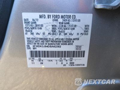 Zdjęcie 13 z 13 samochodu: 2013 FORD EDGE SEL VIN:2FMDK3J94DBA62382 - miniatura