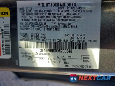 Zdjęcie 12 z 12 samochodu: 2013 FORD FUSION SE VIN:3FA6P0HR0DR200848 - miniatura