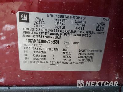 Zdjęcie 12 z 14 samochodu: 2014 CHEVROLET SILVERADO K1500 LT VIN:1GCVKREH8EZ226681 - miniatura