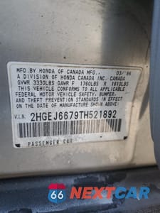 Zdjęcie 13 z 13 samochodu: 1996 HONDA CIVIC LX VIN:2HGEJ6679TH521892 - miniatura