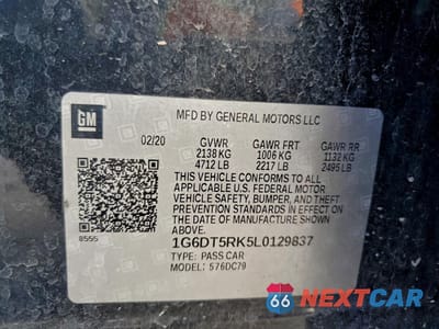 Zdjęcie 12 z 12 samochodu: 2020 CADILLAC CT5 PREMIUM LUXURY VIN:1G6DT5RK5L0129837 - miniatura