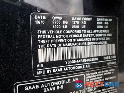Zdjęcie 13 z 15 samochodu: 2011 SAAB 9-5 TURBO VIN:YS3GN4AR3B4003578 - miniatura