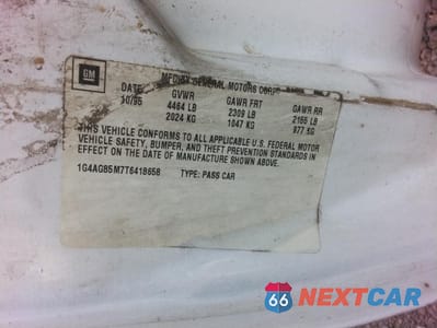 Zdjęcie 12 z 14 samochodu: 1996 BUICK CENTURY SPECIAL VIN:1G4AG85M7T6418658 - miniatura