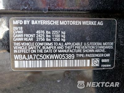 Zdjęcie 12 z 15 samochodu: 2019 BMW 530 XI VIN:WBAJA7C50KWW05389 - miniatura