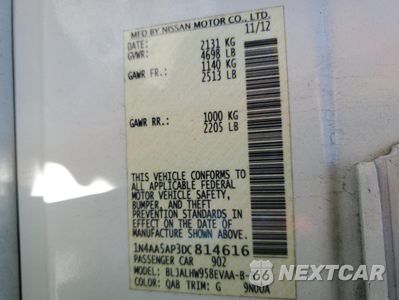 Zdjęcie 12 z 14 samochodu: 2013 NISSAN MAXIMA S VIN:1N4AA5AP3DC814616 - miniatura