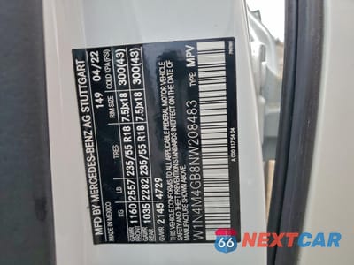 Zdjęcie 12 z 14 samochodu: 2022 MERCEDES-BENZ GLB 250 VIN:W1N4M4GB8NW208483 - miniatura