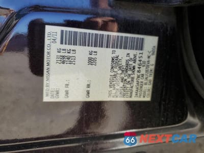 Zdjęcie 12 z 12 samochodu: 2011 NISSAN MAXIMA 3.5 S VIN:1N4AA5AP7BC846451 - miniatura