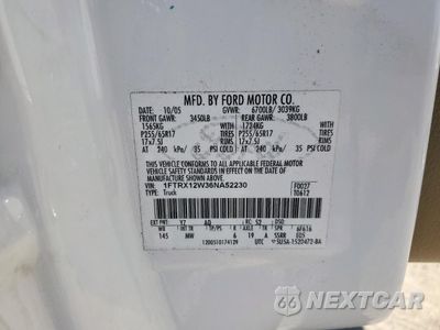 Zdjęcie 12 z 12 samochodu: 2006 FORD F150 VIN:1FTRX12W36NA52230 - miniatura