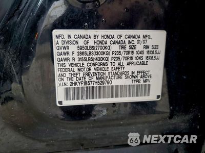 Zdjęcie 13 z 15 samochodu: 2007 HONDA PILOT EXL VIN:2HKYF18577H529790 - miniatura