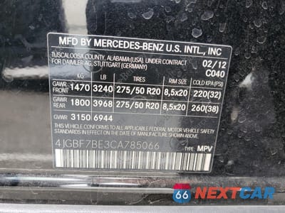 Zdjęcie 13 z 13 samochodu: 2012 MERCEDES-BENZ GL 450 4MATIC VIN:4JGBF7BE3CA785066 - miniatura