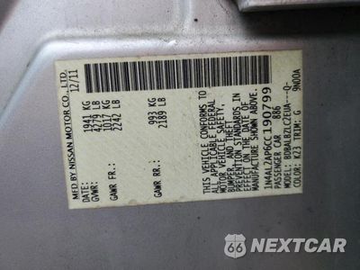Zdjęcie 12 z 12 samochodu: 2012 NISS ALTIMA BASE VIN:1N4AL2AP6CC190799 - miniatura