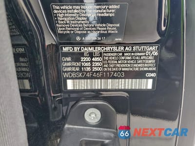 Zdjęcie 12 z 12 samochodu: 2006 MERCEDES-BENZ SL 55 AMG VIN:WDBSK74F46F117403 - miniatura