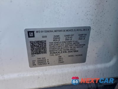 Zdjęcie 13 z 13 samochodu: 2020 CHEVROLET EQUINOX LT VIN:3GNAXLEX9LS647864 - miniatura