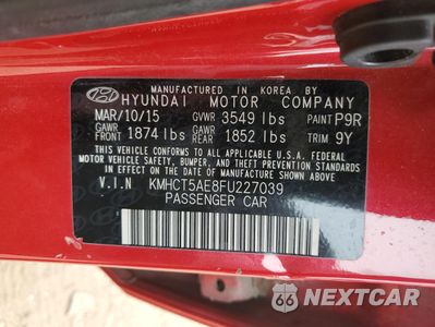 Zdjęcie 12 z 12 samochodu: 2015 HYUNDAI ACCENT GS VIN:KMHCT5AE8FU227039 - miniatura